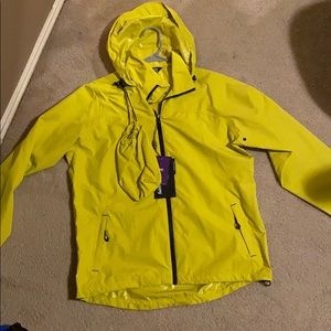 Waterproof neon yellow poncho